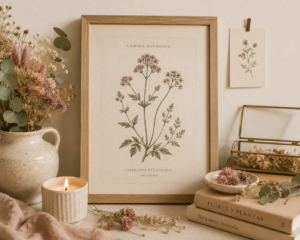 Lámina botánica ilustrada como regalo para amantes de la naturaleza